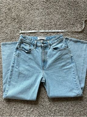 Abercrombie & Fitch Light Blue High-Rise Straight Jeans